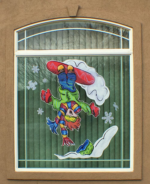 Gnarly Dude Snowboarder Julie Rumsey Design window wall decal